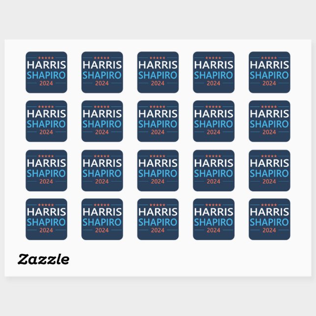 Harris Shapiro 2024 Quadratischer Aufkleber (Blatt)