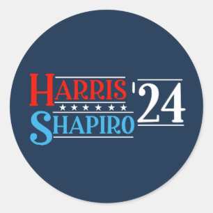 Harris Shapiro 2024 Retro-Kampagne Runder Aufkleber