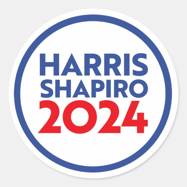 HARRIS SHAPIRO 2024 RUNDER AUFKLEBER (Vorderseite)