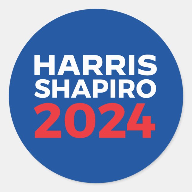 HARRIS SHAPIRO 2024 RUNDER AUFKLEBER (Vorderseite)