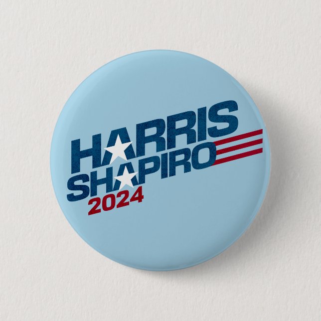 Harris Shapiro 2024 US Flagge Patriotic Button (Vorderseite)