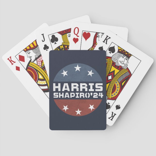 Harris Shapiro 2024 Vintag Red Blue Spielkarten (Rückseite)