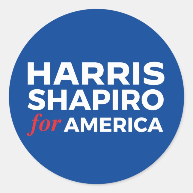 HARRIS SHAPIRO FÜR AMERIKA RUNDER AUFKLEBER (Vorderseite)