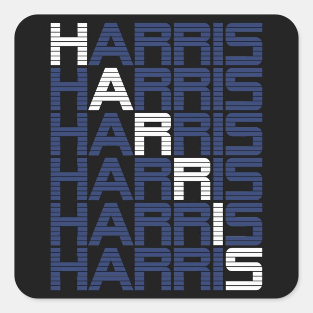 HARRIS-Textstapel Quadratischer Aufkleber (Vorderseite)