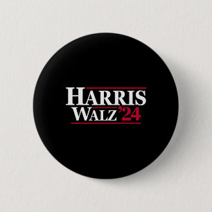 Harris Tim Walz 2024 24 Für Präsident Brat Usa Tee Button