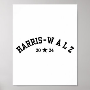 Harris Tim Walz Baseball Schriftart 2024 Wahl Poster