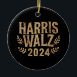 Harris Tim Walz Wappen Vintag Harris Waltz 2024 Keramik Ornament<br><div class="desc">Harris Tim Walz Wappen Vintag Harris Waltz 2024</div>