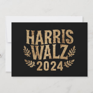 Harris Tim Walz Wappen Vintage Harris Waltz 2024  Einladung