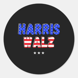Harris Tim WAlzheimer Waltz Funny Retro Patriotic Runder Aufkleber