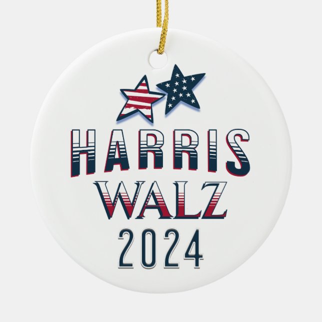 Harris und Walz 2024 Keramik Ornament (Vorne)