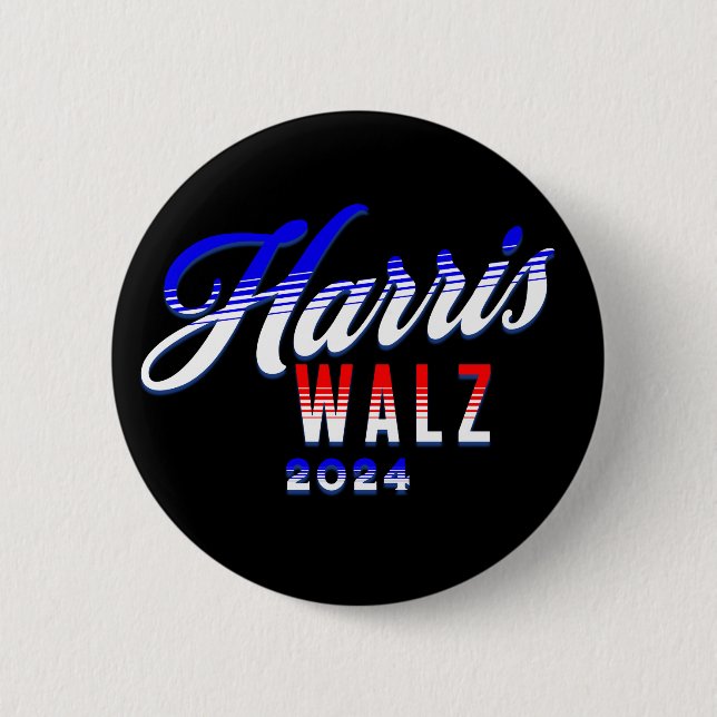 Harris und Walz-Demokrat POTUS 2024 Button (Vorderseite)