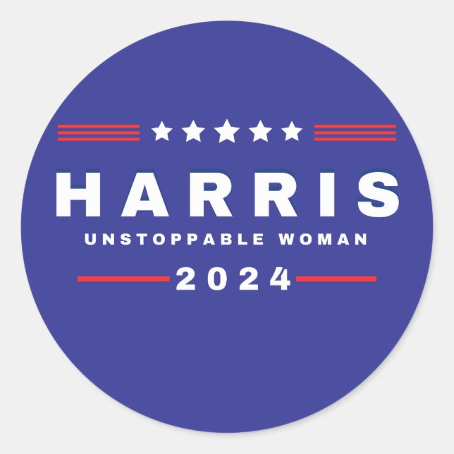 Harris Unstoppable Women | Wahl 2024 Runder Aufkleber (Vorderseite)