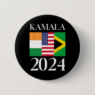 Harris Vote 2024 Indische jamaikanische Flagge Button