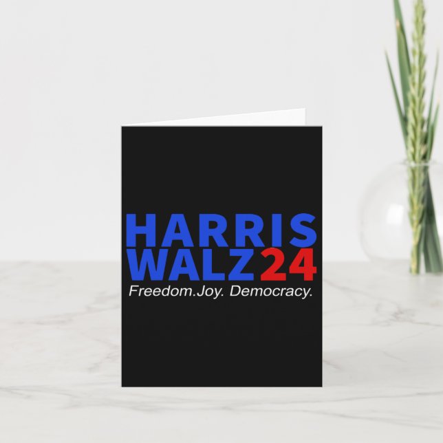 Harris W24 Freedom Joy Democracy Kamala Harris Wal Karte (Vorderseite)