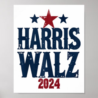 Harris W 2024 Wahl Kamala Harris Tim Waltz 202 Poster