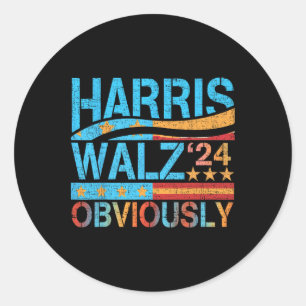 Harris W Offensichtlich! Harris Waltz Wahl 2024 1 Runder Aufkleber