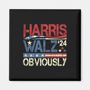 Harris W Offensichtlich! Harris Waltz Wahl 2024 Magnet