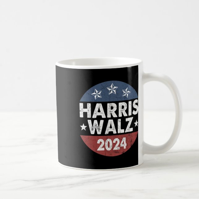 Harris W Waltz 2024 Retro Vintag Kaffeetasse (Rechts)