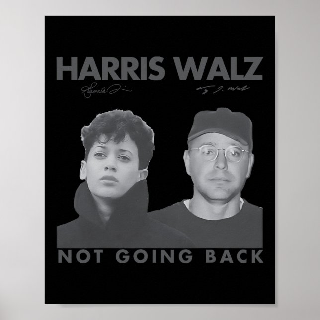 Harris W will 80er Foto Retro 2024 Abstimmung nich Poster (Vorne)
