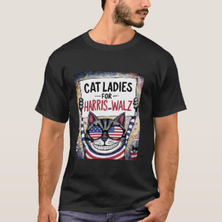 Harris Waltz 2024 Cat Ladys for Harris and Walz 2 T-Shirt
