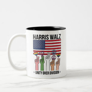 Harris Waltz 2024 Einheit statt Spaltung Zweifarbige Tasse