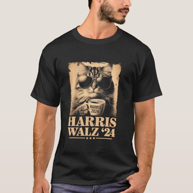 Harris Waltz 2024 Election Cat Lady Kamala Harris T-Shirt (Vorderseite)