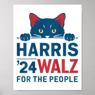 Harris Waltz 2024 für das Volk Funny Cat Lady Ka Poster