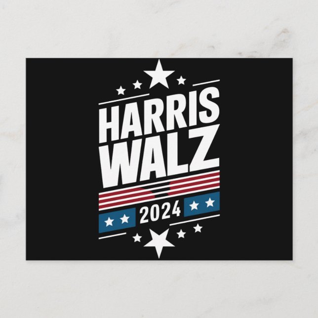 Harris Waltz 2024 Kamala Harris Tim Waltz 2024 Postkarte (Vorderseite)