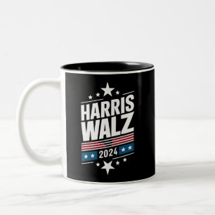 Harris Waltz 2024 Kamala Harris Tim Waltz 2024  Zweifarbige Tasse
