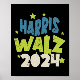 Harris Waltz 2024 mit Sternen Poster