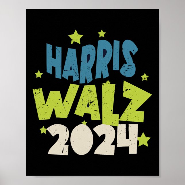 Harris Waltz 2024 mit Sternen Poster (Vorne)