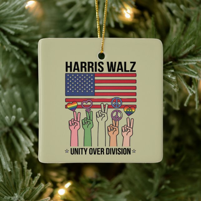 Harris Waltz 2024 Unity over Division Keramikornament (Baum)