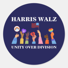 Harris Waltz 2024 Unity over Division Runder Aufkleber