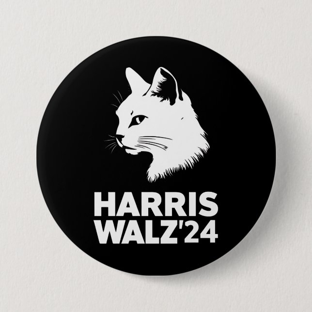 Harris Waltz 2024 Wahl Funny Cat Kamala Tim Button (Vorderseite)