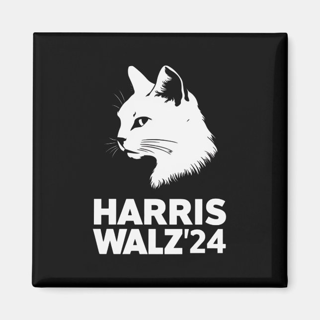 Harris Waltz 2024 Wahl Funny Cat Kamala Tim Magnet (Vorne)