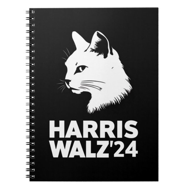 Harris Waltz 2024 Wahl Funny Cat Kamala Tim Notizblock (Vorderseite)