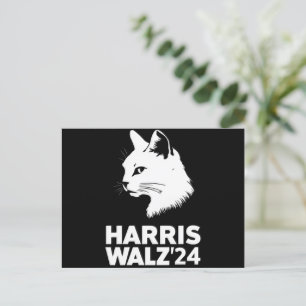 Harris Waltz 2024 Wahl Funny Cat Kamala Tim Postkarte