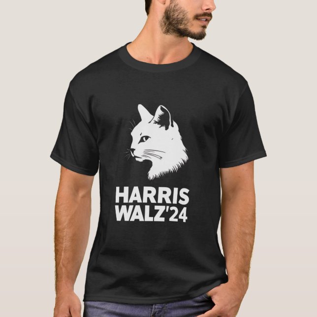 Harris Waltz 2024 Wahl Funny Cat Kamala Tim T-Shirt (Vorderseite)