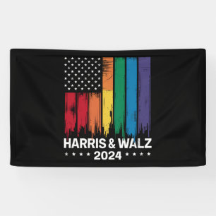 Harris Waltz 2024 Wahl Gay Tim Waltz LGBTQ Banner