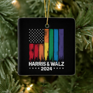 Harris Waltz 2024 Wahl Gay Tim Waltz LGBTQ Keramikornament