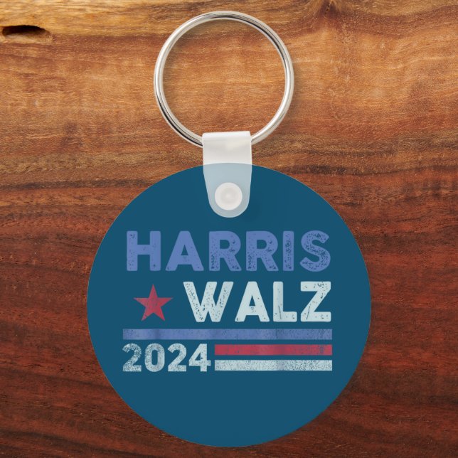 Harris Waltz 2024 Wahl Kamala Harris Navy Blue Schlüsselanhänger (Vorderseite)
