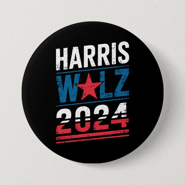 Harris Waltz 2024 Wahl Kamala Harris Tim Waltz Button (Vorderseite)
