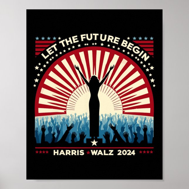 Harris Waltz 2024 Wahl Kamala Harris Tim Waltz Poster (Vorne)
