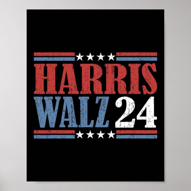 Harris Waltz 2024 Wahl Kamala Harris Tim Waltz Poster (Vorne)