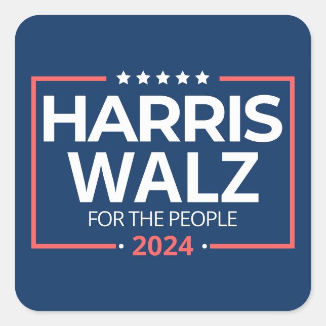 Harris Waltz 2024 Wahl Kamala Harris Tim Waltz Quadratischer Aufkleber (Vorderseite)