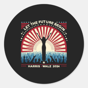 Harris Waltz 2024 Wahl Kamala Harris Tim Waltz Runder Aufkleber