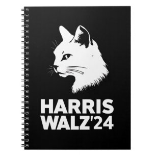 Harris Waltz 2024 Wahl Lustige Katze Kamala Tim  Notizblock