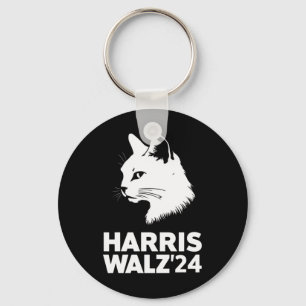Harris Waltz 2024 Wahl Lustige Katze Kamala Tim  Schlüsselanhänger