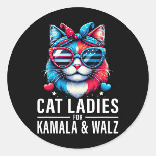 Harris Waltz Cat Lady Harris Waltz 2024 Kamala Har Runder Aufkleber