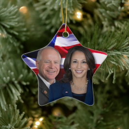 Harris Waltz Foto 2024 - Kamala Harris Tim Waltz Keramik Ornament